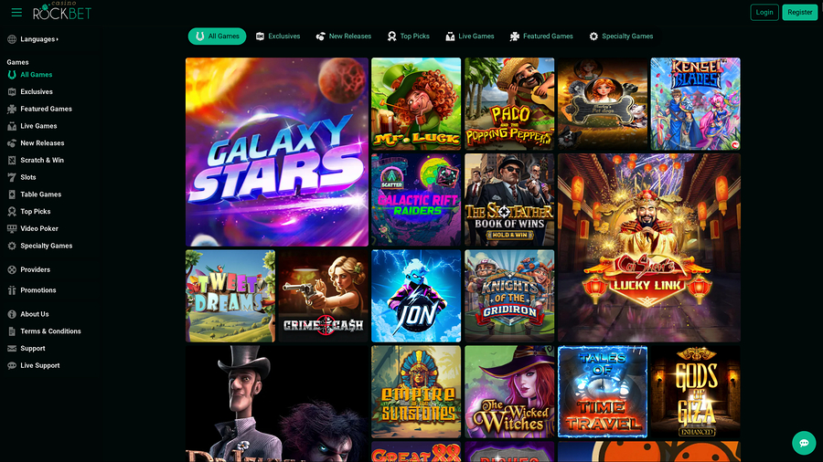 Rockbet Casino Desktop Games