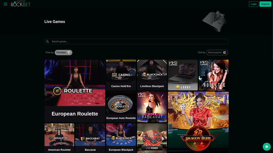 Rockbet Casino Desktop Live Dealer