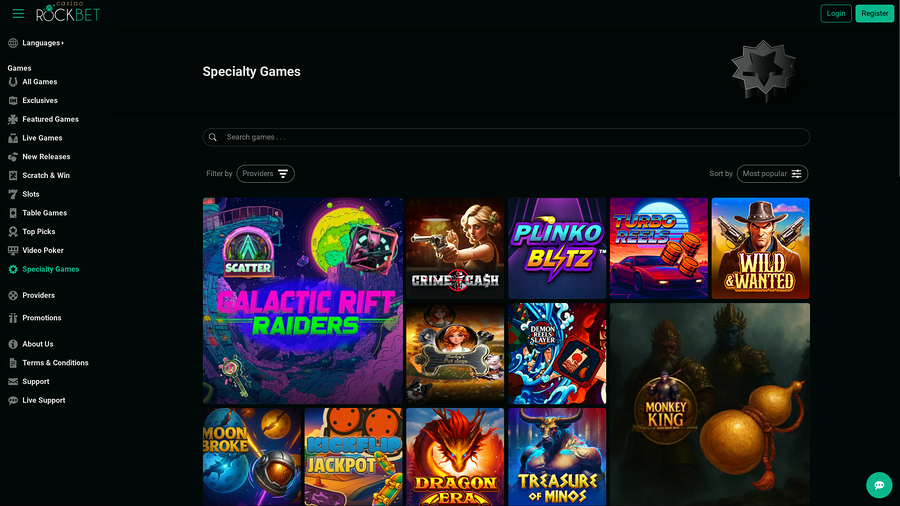 Rockbet Casino Desktop Specialty Games