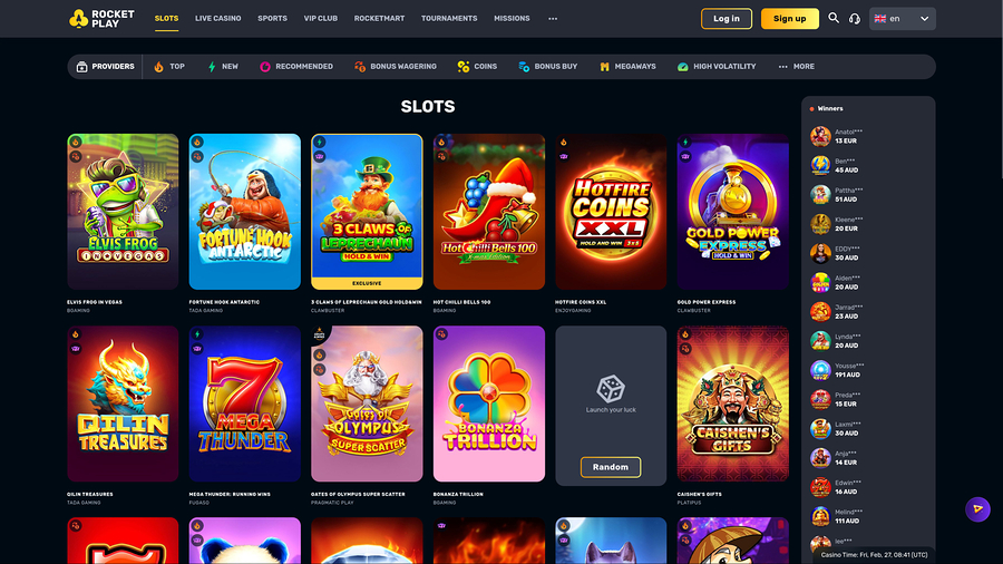RocketPlay Casino Desktop Games