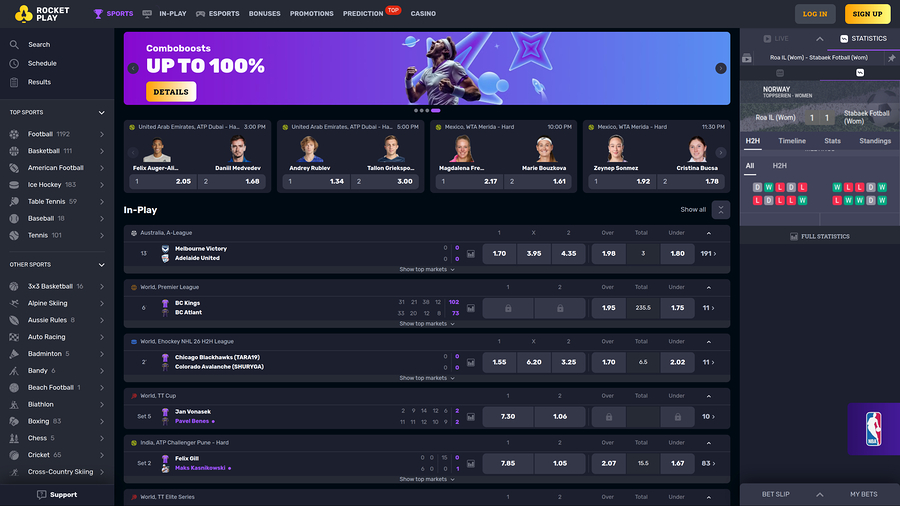 RocketPlay Casino Desktop Sports Betting