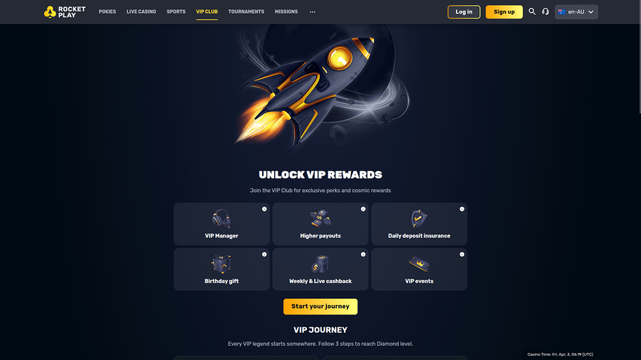 RocketPlay Casino Desktop VIP Program