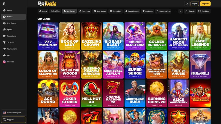 Juegos de escritorio de Roibets Casino