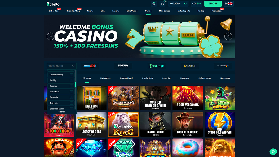 Desarrolladores de juegos de escritorio de Rolletto Casino