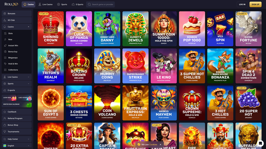Jackpot de escritorio del casino Rollxo