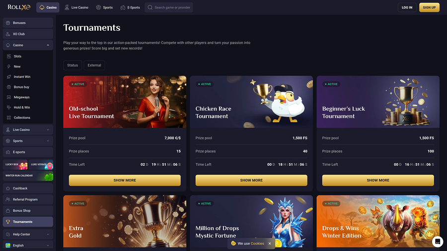 Torneos de escritorio del casino Rollxo