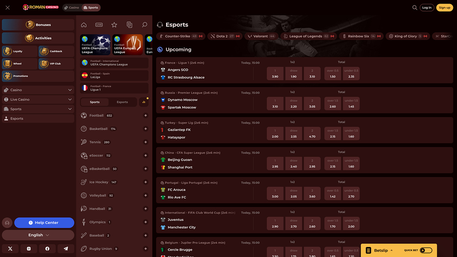 Roman Casino Desktop Esports