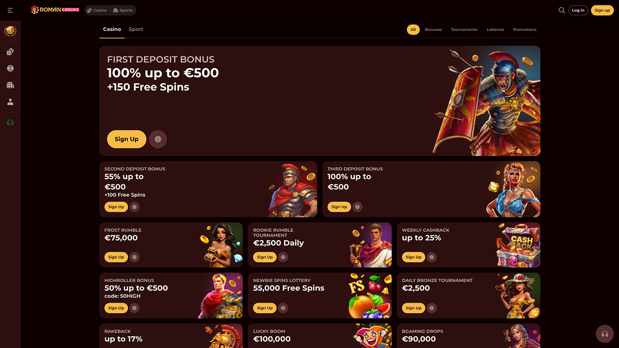 Roman Casino Desktop Promotions