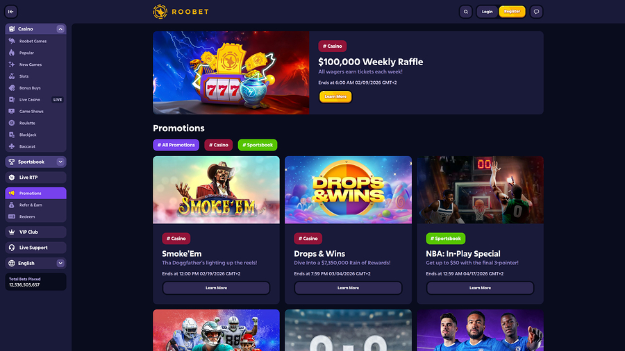 Roobet Casino Desktop Promotions