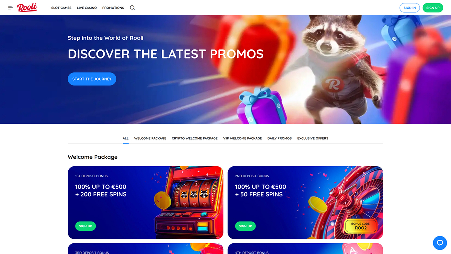Rooli Casino Desktop Promotions