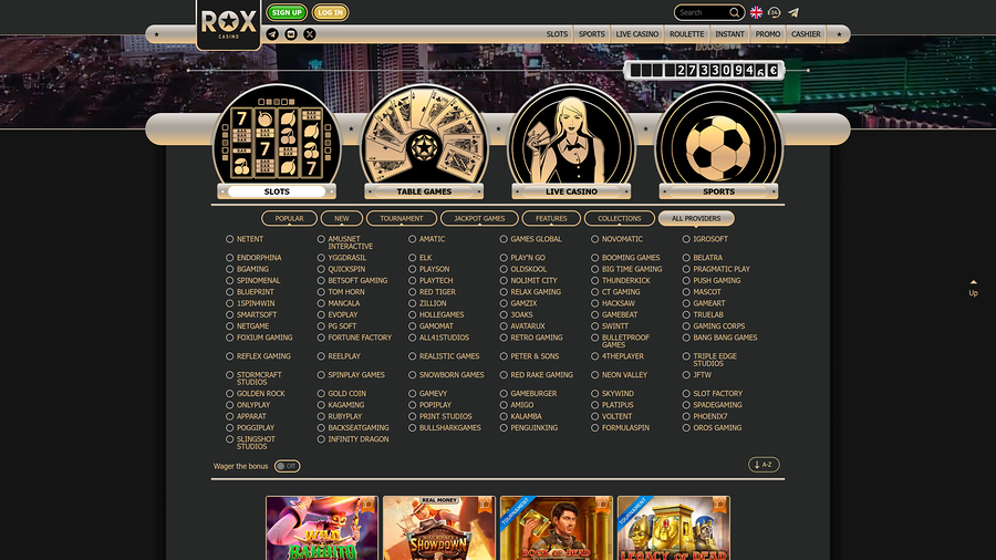 Desarrolladores de juegos de escritorio de Rox Casino