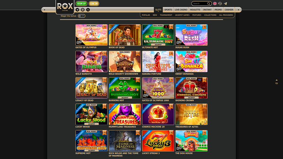 Juegos de escritorio de Rox Casino