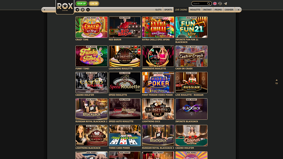 Casino Rox con crupier en vivo de escritorio