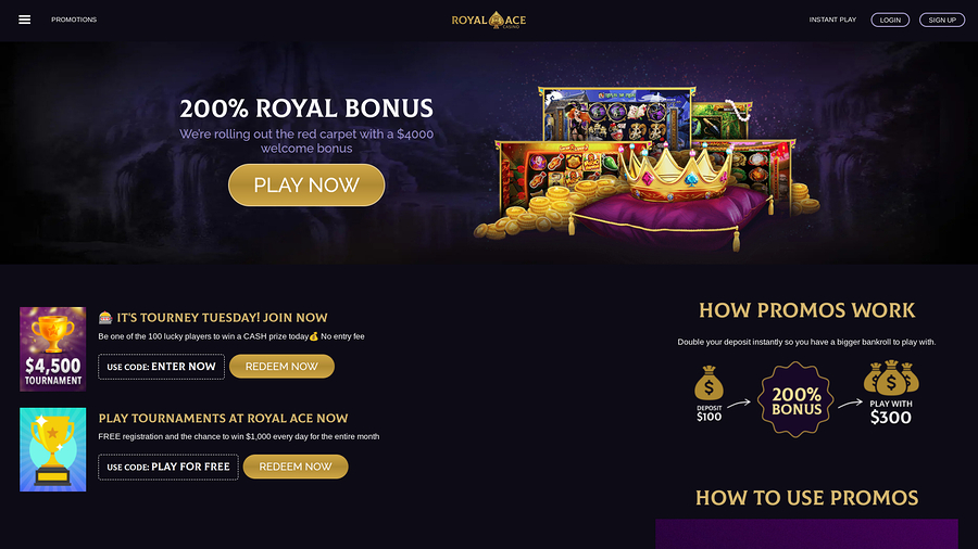 Royal Ace Casino Desktop Promotions