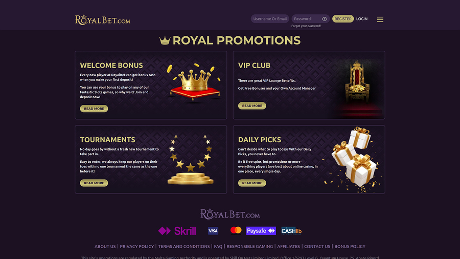 Royal Bet Casino-kampanjer för datorer