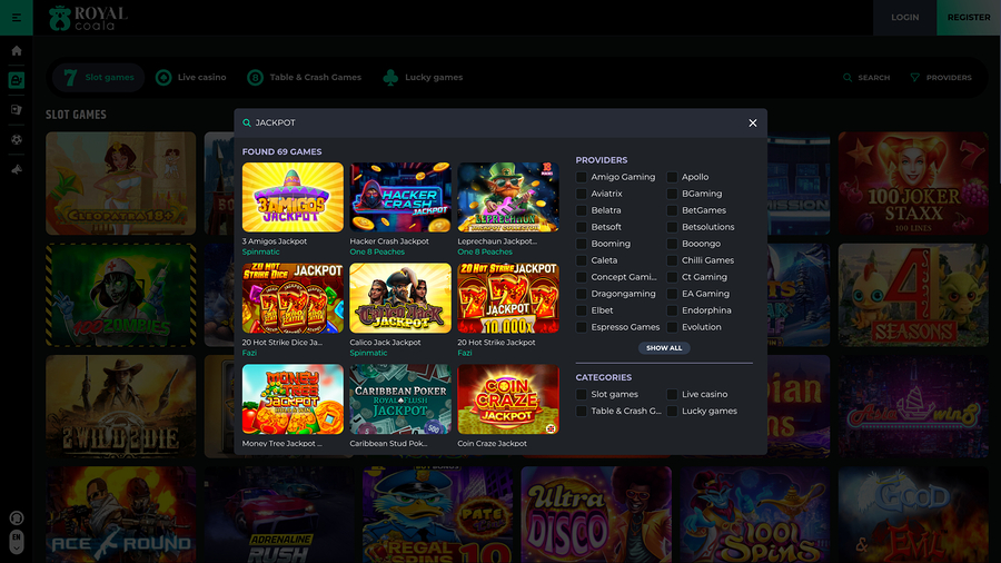 Royal Coala Casino Desktop Jackpot