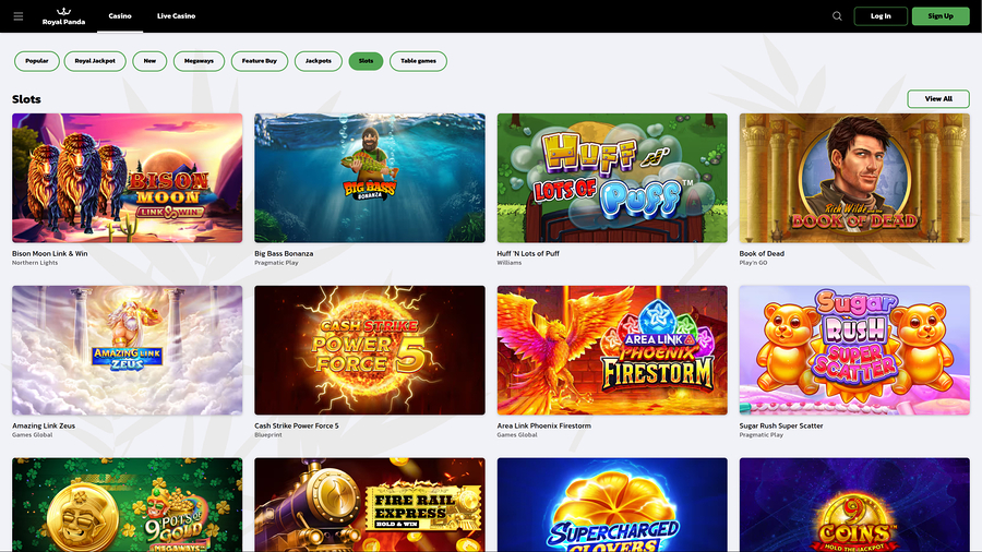 Royal Panda Casino Desktop Games