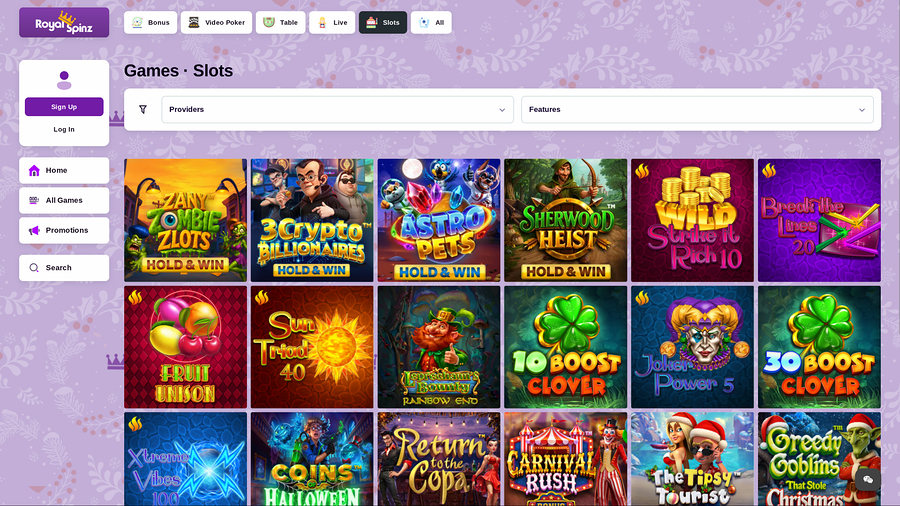 Royal Spinz Casino Desktop Games