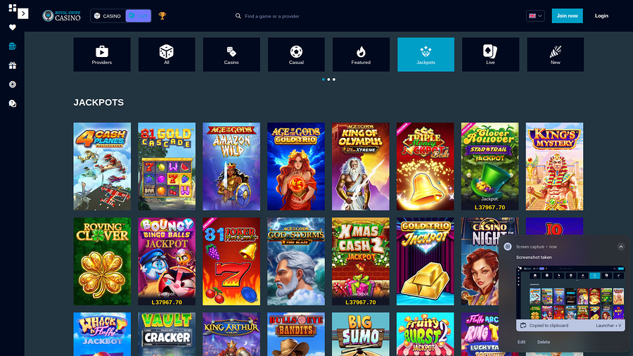 Royal Swipe Casino Desktop Jackpot