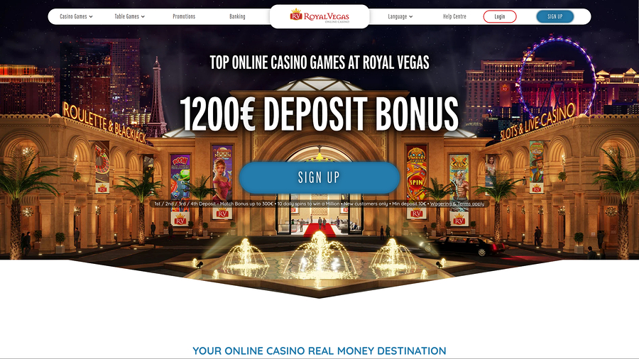 Royal Vegas Casino Desktop Homepage