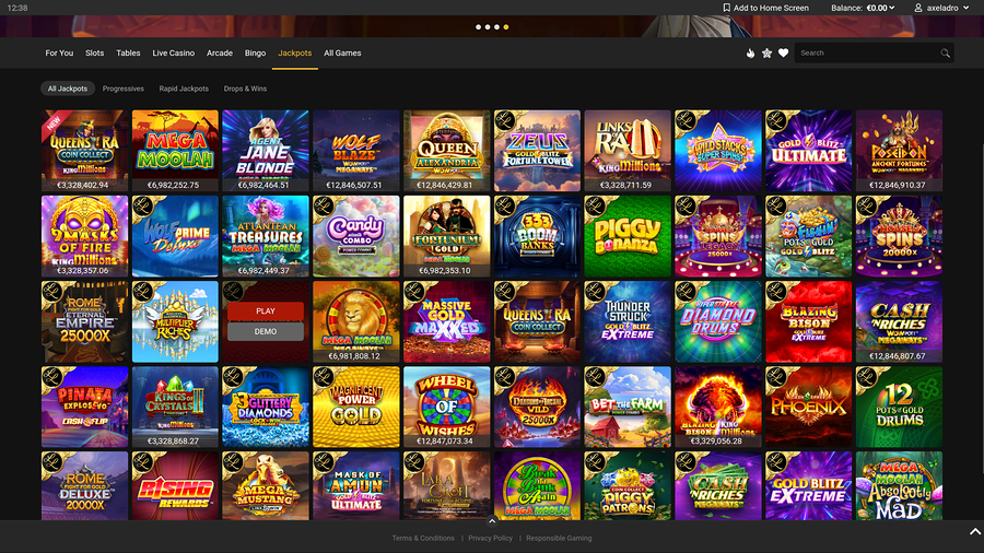 Royal Vegas Casino Desktop Jackpot