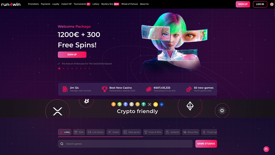 Run4Win Casino Desktop Homepage