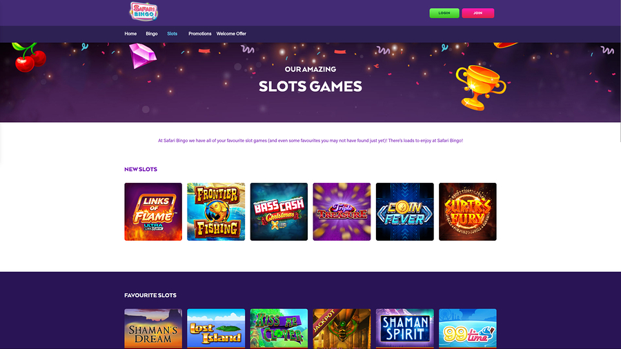 Safari Bingo Casino Desktop Games