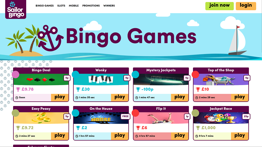 Sailor Bingo Casino Desktop Bingo Games