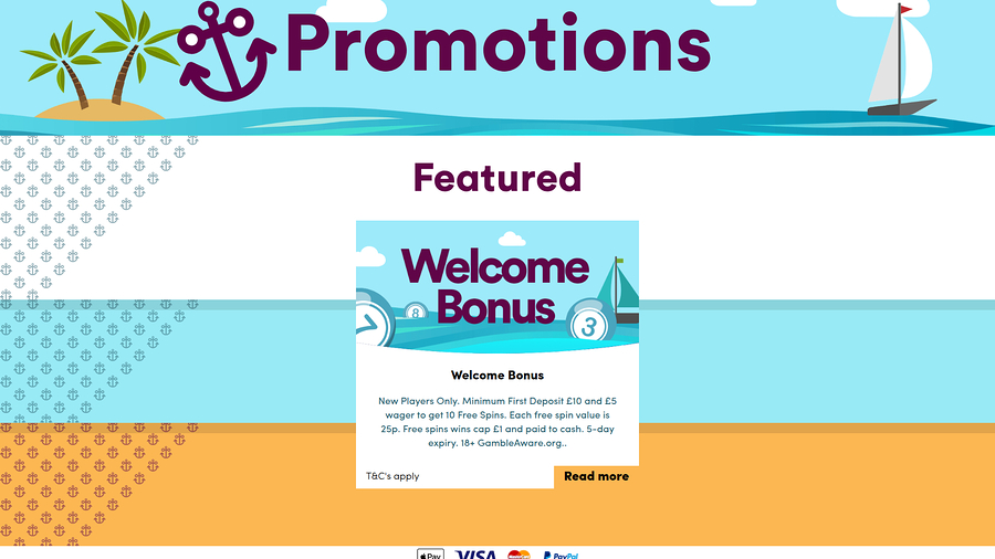 Sailor Bingo Desktop Promotions