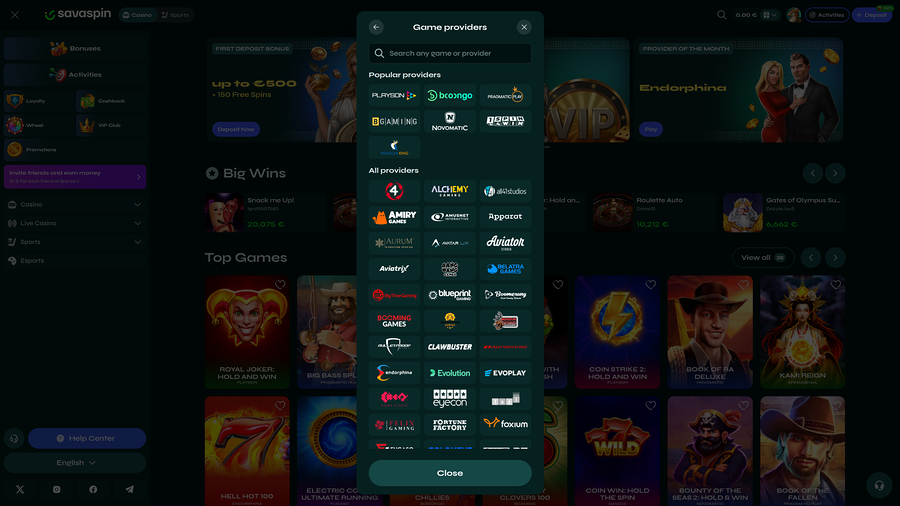 Savaspin Casino Desktop Game Developers