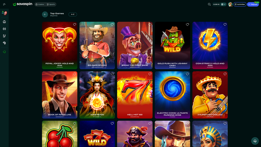 Savaspin Casino Desktop Games