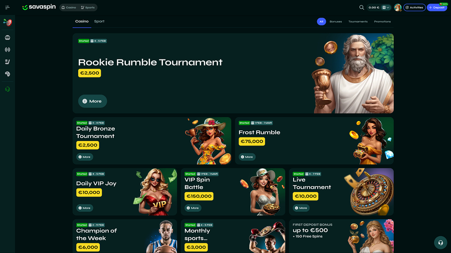 Savaspin Casino Desktop Promotions