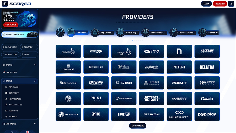 Scored Casino Game Developers