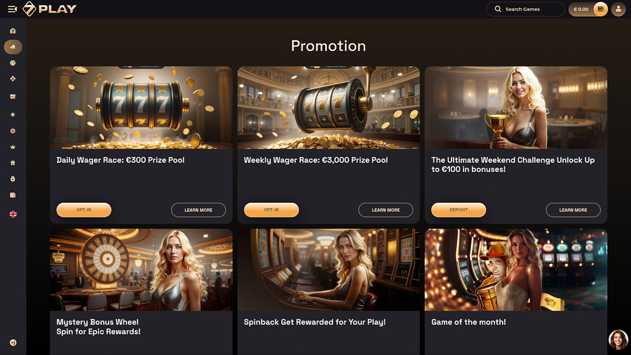 Sevenplay Casino Desktop Promotions