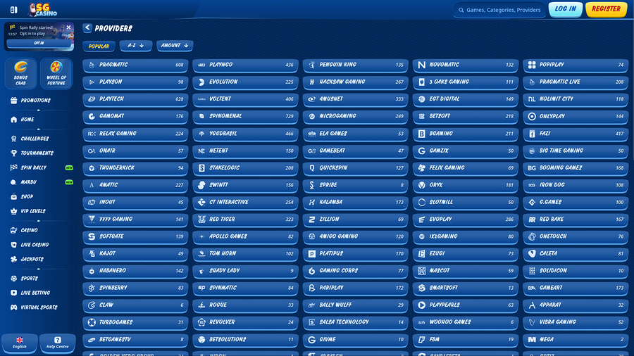 SG Casino Desktop Game Developers