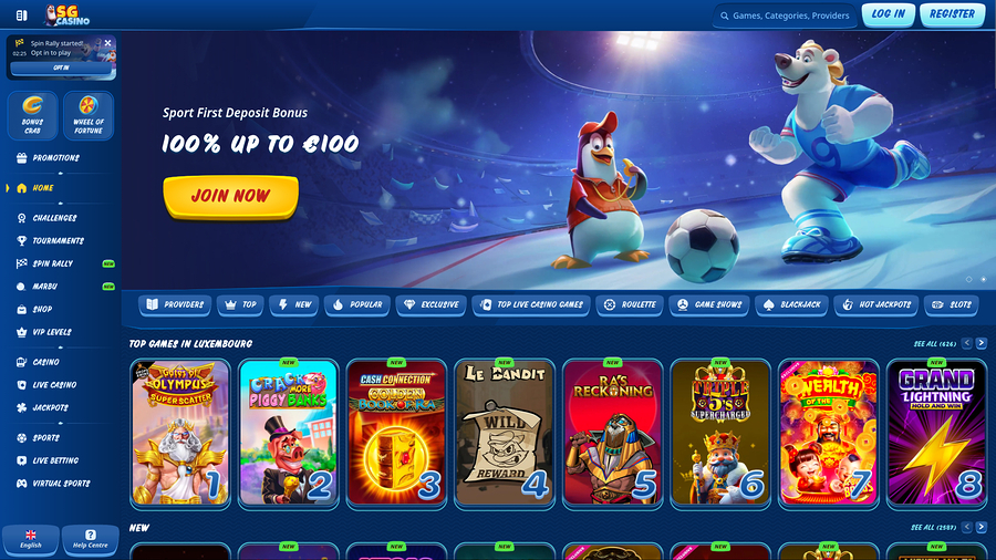 SG Casino Desktop Homepage