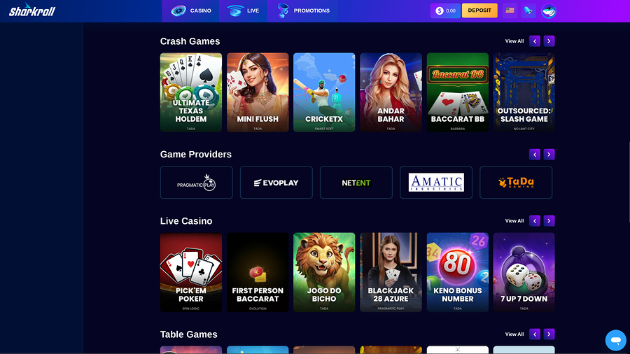 Sharkroll Casino Desktop Game Developers