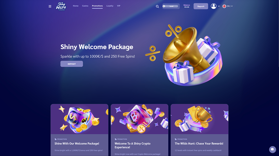 Shiny Wilds Casino Desktop Promotions