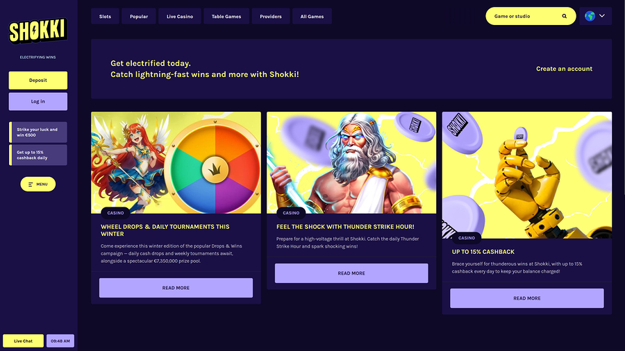 Shokki Casino Desktop Promotions