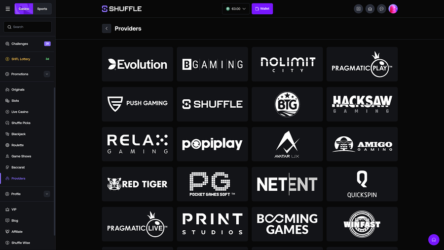 Shuffle Casino Desktop Game Developers