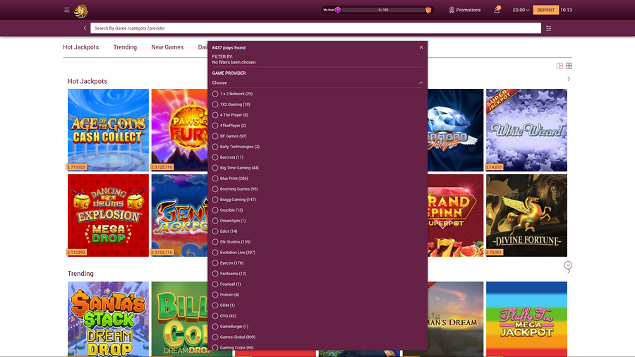 Simba Games Casino-utvecklare för datorspel