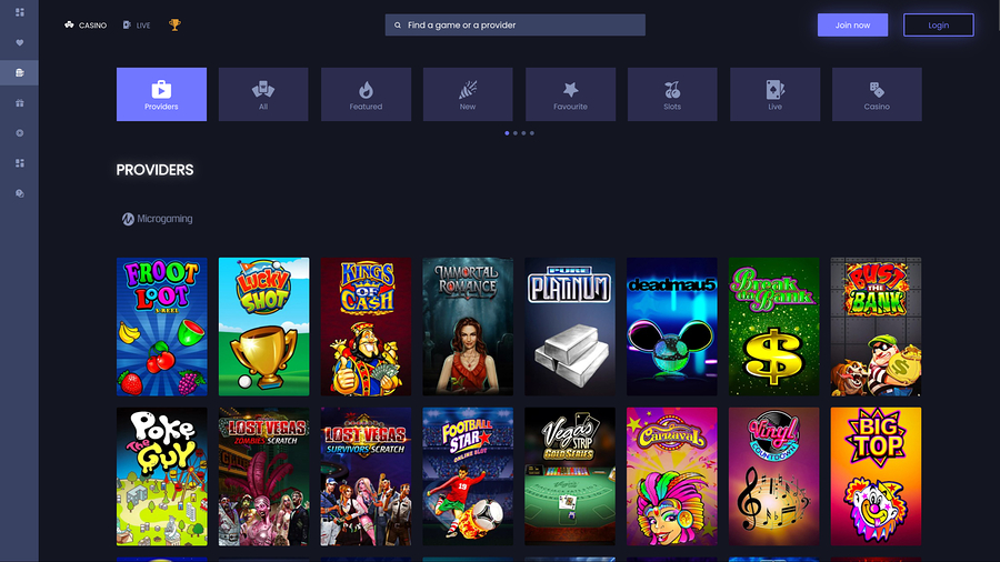 Sin Spins Casino Desktop Game Developers