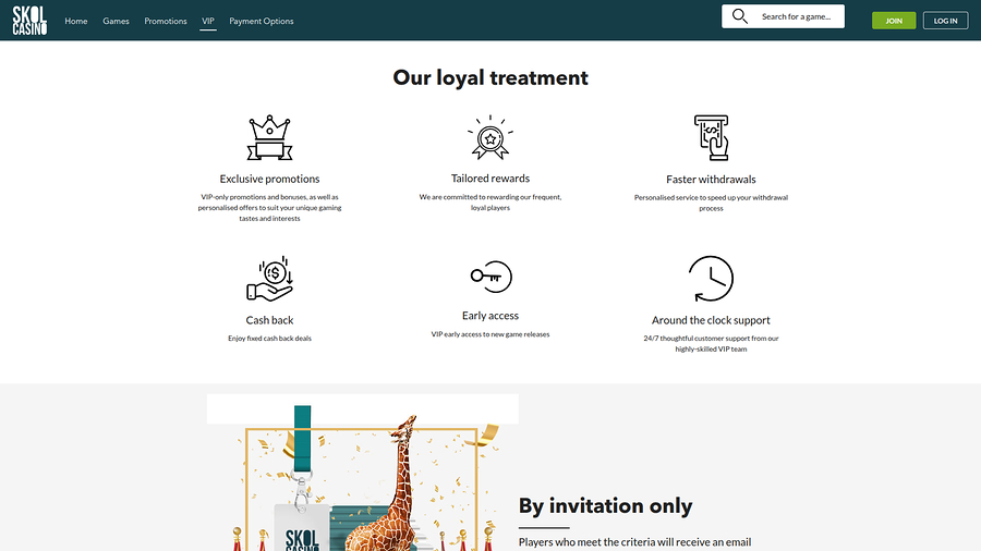 SkolCasino Desktop VIP Program