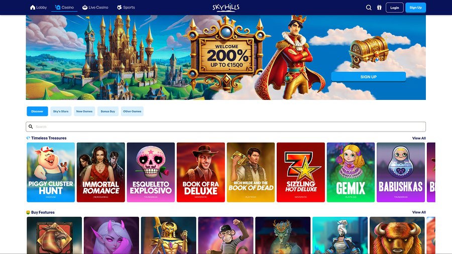 Sky Hills Casino Desktop Games