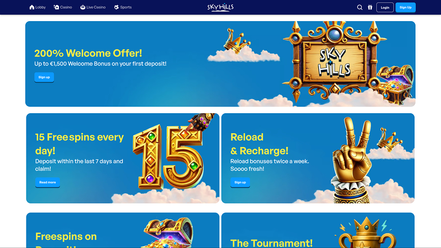 Sky Hills Casino Desktop Promotions