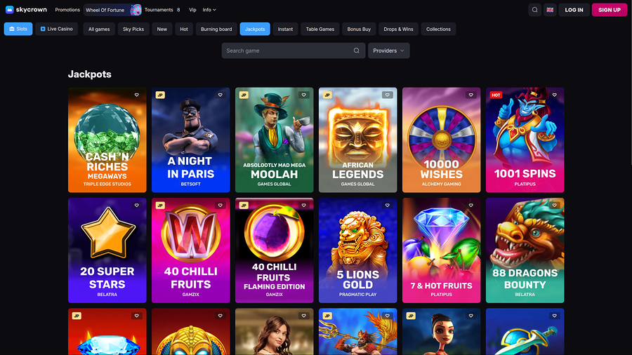 Skycrown Casino Desktop Jackpot