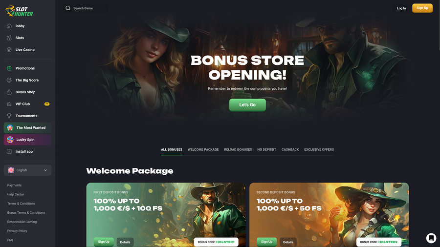 Slot Hunter Casino Desktop Promotions