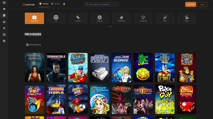 Slot Lux Casino Desktop Game Developers