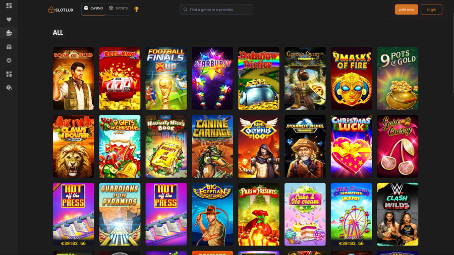 Slot Lux Casino Desktop Games