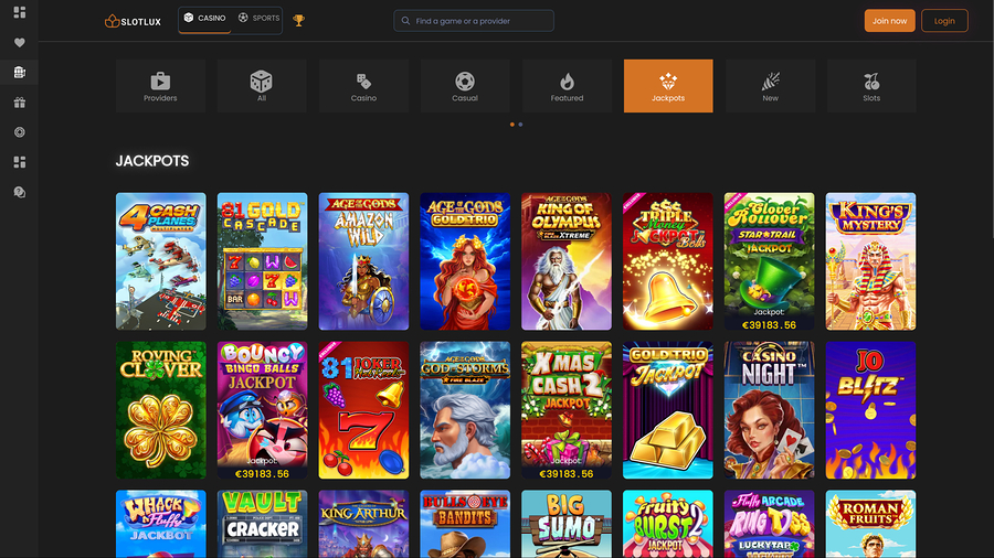 Slot Lux Casino Desktop Jackpot